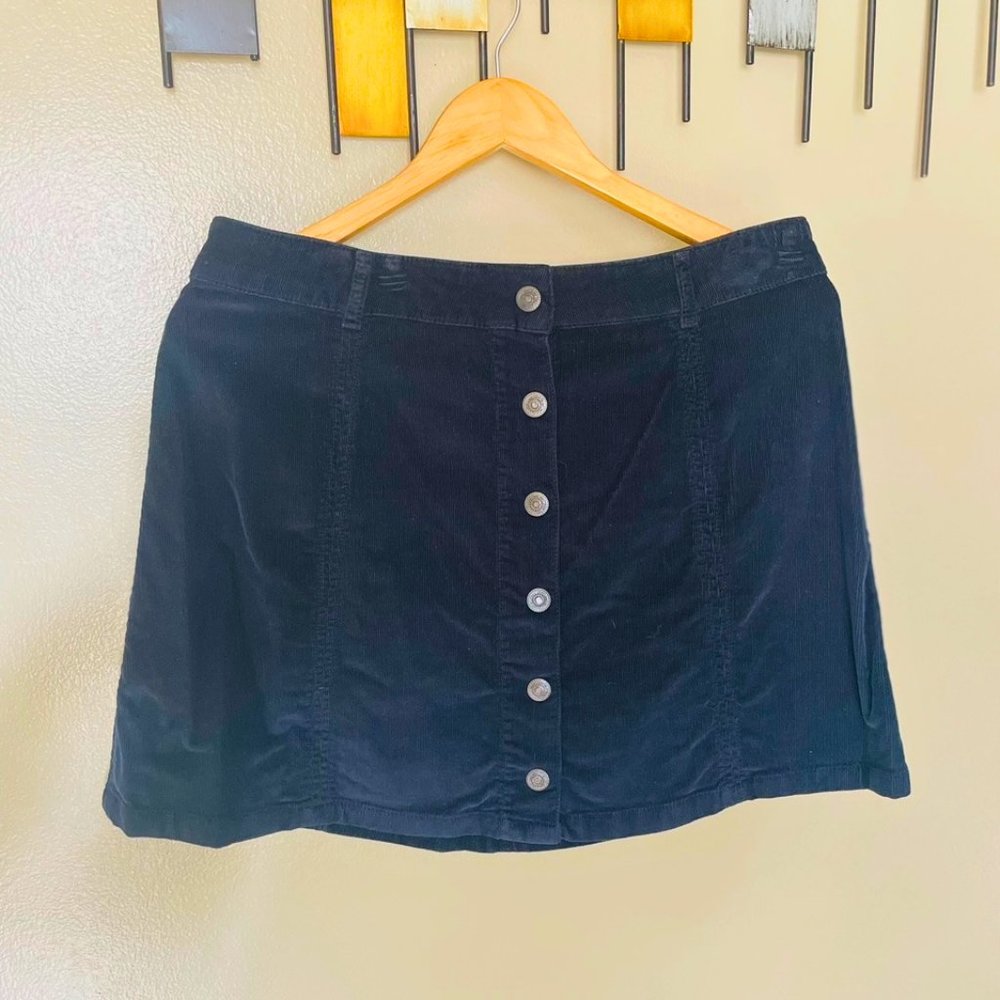 American Eagle Outfitters Button Mini Skirt Black Size 12